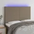 Tăblie de pat cu LED, gri taupe, 200x5x78/88 cm, textil GartenMobel Dekor