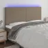 Tăblie de pat cu LED, gri taupe, 200x5x78/88 cm, textil GartenMobel Dekor