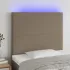 Tăblie de pat cu LED, gri taupe, 200x5x78/88 cm, textil GartenMobel Dekor