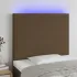 Tăblie de pat cu LED, gri taupe, 100x5x118/128 cm, textil GartenMobel Dekor