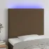 Tăblie de pat cu LED, gri taupe, 80x5x118/128 cm, textil GartenMobel Dekor
