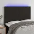 Tăblie de pat cu LED, gri taupe, 144x5x118/128 cm, textil GartenMobel Dekor