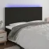 Tăblie de pat cu LED, gri taupe, 160x5x118/128 cm, textil GartenMobel Dekor