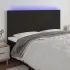 Tăblie de pat cu LED, gri taupe, 200x5x118/128 cm, textil GartenMobel Dekor