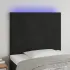 Tăblie de pat cu LED, negru, 200x5x78/88 cm, catifea GartenMobel Dekor