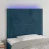 Tăblie de pat cu LED, negru, 100x5x118/128 cm, catifea GartenMobel Dekor