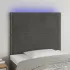 Tăblie de pat cu LED, negru, 100x5x118/128 cm, catifea GartenMobel Dekor