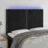 Tăblie de pat cu LED, negru, 160x5x78/88 cm, catifea GartenMobel Dekor