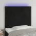Tăblie de pat cu LED, negru, 160x5x78/88 cm, catifea GartenMobel Dekor