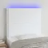 Tăblie de pat cu LED, negru, 100x5x118/128 cm, piele ecologică GartenMobel Dekor