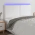 Tăblie de pat cu LED, negru, 200x5x118/128 cm, piele ecologică GartenMobel Dekor