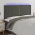 Tăblie de pat cu LED, gri deschis, 80x5x78/88 cm, catifea GartenMobel Dekor