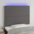 Tăblie de pat cu LED, gri, 144x5x78/88 cm, piele ecologică GartenMobel Dekor