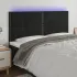 Tăblie de pat cu LED, negru, 160x5x78/88 cm, catifea GartenMobel Dekor