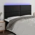 Tăblie de pat cu LED, negru, 144x5x78/88 cm, piele ecologică GartenMobel Dekor