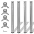 242136 4 Height Adjustable Table Legs Brushed Nickel 710 mm GartenMobel Dekor