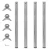 242136 4 Height Adjustable Table Legs Brushed Nickel 710 mm GartenMobel Dekor