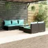 Set mobilier de grădină cu perne, 6 piese, negru, poliratan GartenMobel Dekor
