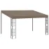 Pavilion montat pe perete, gri taupe, 3 x 3 m, material textil GartenMobel Dekor