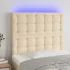 Tăblie de pat cu LED, gri taupe, 80x5x118/128 cm, textil GartenMobel Dekor