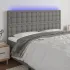 Tăblie de pat cu LED, gri închis, 160x5x78/88 cm, textil GartenMobel Dekor