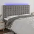 Tăblie de pat cu LED, gri închis, 160x5x78/88 cm, textil GartenMobel Dekor