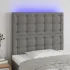Tăblie de pat cu LED, gri închis, 160x5x78/88 cm, textil GartenMobel Dekor
