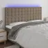 Tăblie de pat cu LED, gri taupe, 160x5x78/88 cm, textil GartenMobel Dekor