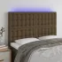 Tăblie de pat cu LED, gri taupe, 144x5x118/128 cm, textil GartenMobel Dekor