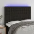 Tăblie de pat cu LED, negru, 160x5x78/88 cm, textil GartenMobel Dekor