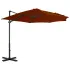 Umbrelă consolă de grădină, stâlp din aluminiu, roșu, 300 cm GartenMobel Dekor