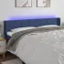 Tăblie de pat cu LED, maro închis, 183x16x78/88 cm, textil GartenMobel Dekor