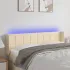 Tăblie de pat cu LED, crem, 163x16x118/128 cm, textil GartenMobel Dekor