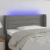 Tăblie de pat cu LED, gri deschis, 83x16x78/88 cm, textil GartenMobel Dekor