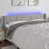 Tăblie de pat cu LED, maro închis, 203x16x78/88 cm, textil GartenMobel Dekor