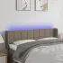 Tăblie de pat cu LED, gri taupe, 147x16x118/128 cm, textil GartenMobel Dekor