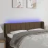 Tăblie de pat cu LED, maro închis, 163x16x118/128 cm, textil GartenMobel Dekor