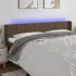 Tăblie de pat cu LED, maro închis, 163x16x118/128 cm, textil GartenMobel Dekor