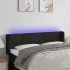 Tăblie de pat cu LED, negru, 163x16x118/128 cm, textil GartenMobel Dekor