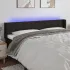 Tăblie de pat cu LED, negru, 163x16x118/128 cm, textil GartenMobel Dekor