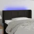 Tăblie de pat cu LED, negru, 163x16x118/128 cm, textil GartenMobel Dekor