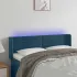 Tăblie de pat cu LED, gri închis, 147x16x78/88 cm, catifea GartenMobel Dekor