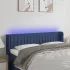 Tăblie de pat cu LED, albastru, 203x16x118/128 cm, textil GartenMobel Dekor