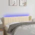 Tăblie de pat cu LED, crem, 203x16x118/128 cm, textil GartenMobel Dekor
