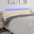 Tăblie de pat cu LED, crem, 203x16x118/128 cm, textil GartenMobel Dekor