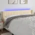 Tăblie de pat cu LED, crem, 203x16x118/128 cm, textil GartenMobel Dekor