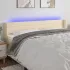 Tăblie de pat cu LED, gri deschis, 203x16x78/88 cm, textil GartenMobel Dekor
