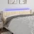 Tăblie de pat cu LED, crem, 203x16x118/128 cm, textil GartenMobel Dekor