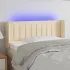 Tăblie de pat cu LED, crem, 203x16x118/128 cm, textil GartenMobel Dekor