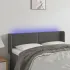 Tăblie de pat cu LED, gri închis, 93x16x118/128 cm, catifea GartenMobel Dekor